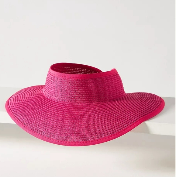 NWT San Diego Hat Co x Anthro Roll- Up Visor Fuchsia Pink - Picture 1 of 11